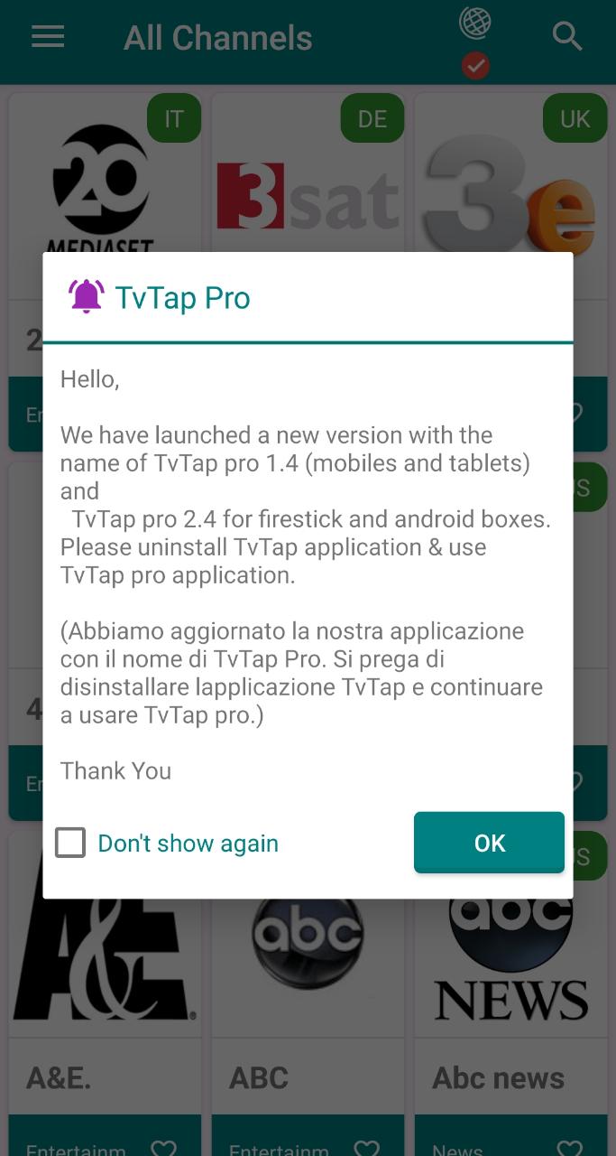 TVTap Pro APK Install on Android